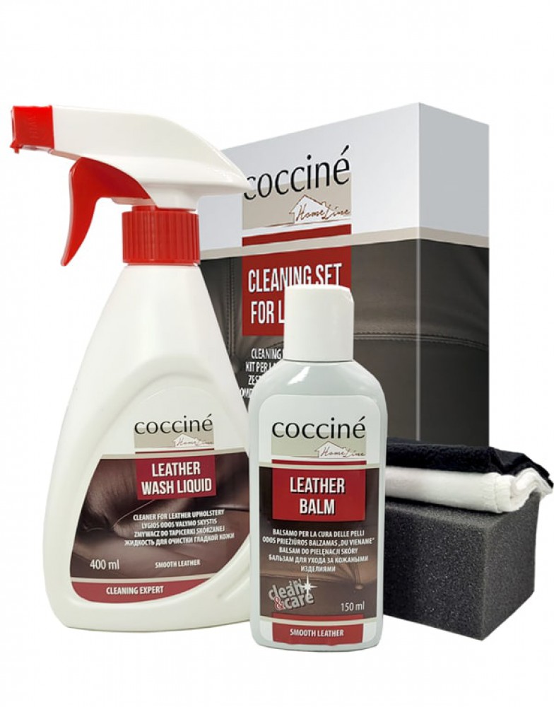 Nahkmööbli puhastus- ja hoolduskomplekt, värvitu - Coccine® Cleaning Set for Leather